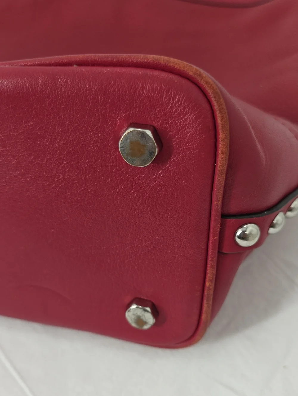 Rebecca Minkoff Red‎ Leather Silver Studded Blythe Dual Strap Hobo Shoulder Bag